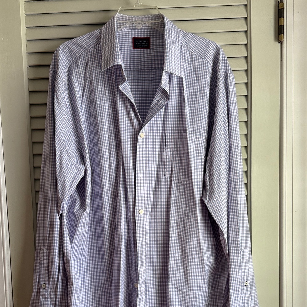 UNTUCKit Men's Purple Checkered Dress Shirt